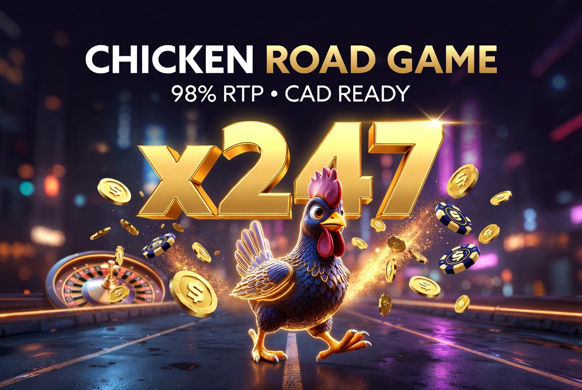 Chicken Road game main screen with chicken on road and rising multiplier